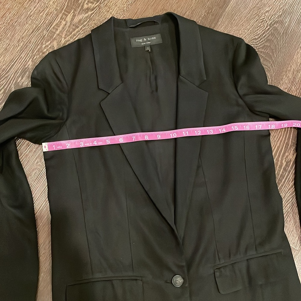 🔖Rag & Bone 100% breathable wool boyfriend fit oversized blazer size 0 black - Picture 4 of 14
